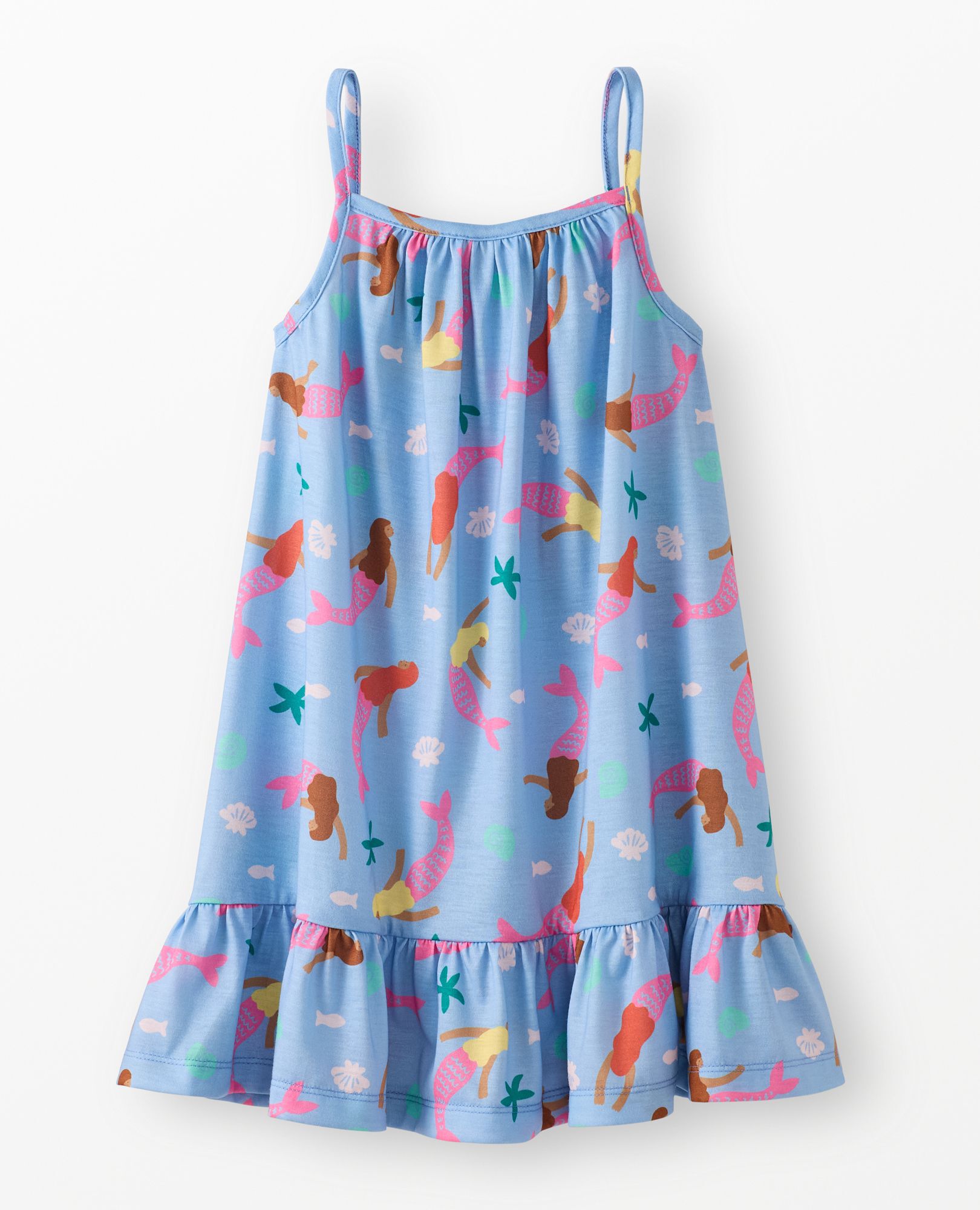 Sleeveless Nightgown in Floral Mermaids on Picnic Sky - main