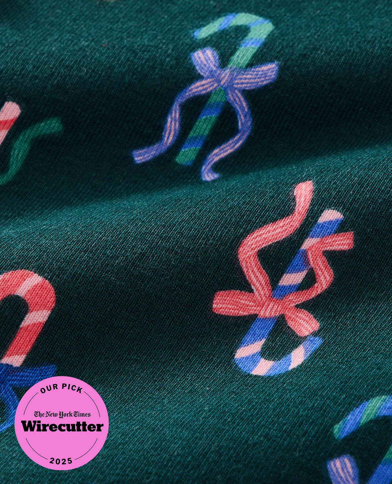 Holiday HannaJams™ Pajama Set in Cheerful Candy Canes on Green - main