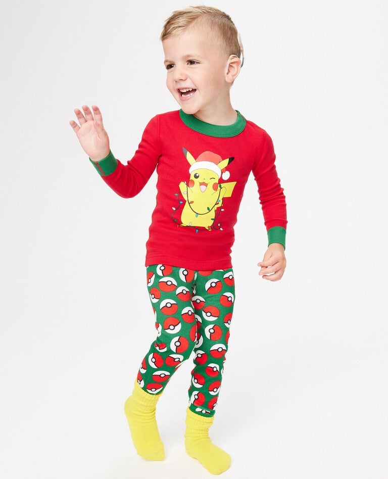 Kids Pokémon Holiday Long John Pajama Set