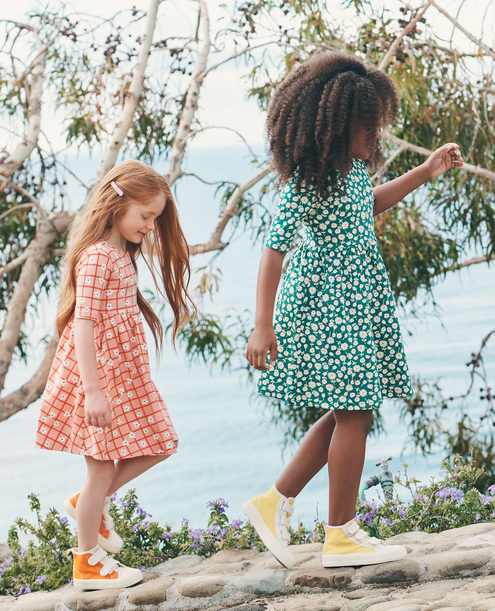 Girls green 2025 skater dress