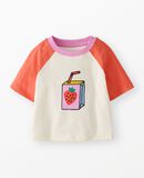 Oversized Raglan Sleeve Graphic T-Shirt in Juice Box - main