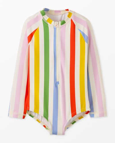 One-Piece Rashguard Swimsuit in Rainbow Stripe - main