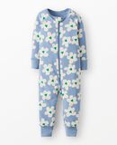HannaSoft™ Stretch Sleeper in Ecru Flowers on Blue - main