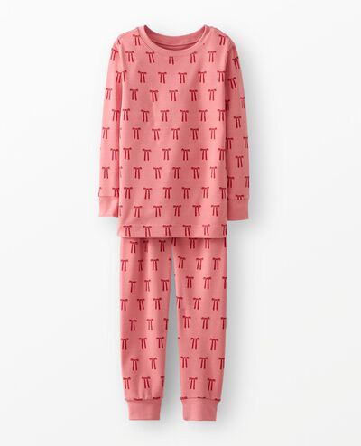 Holiday HannaSoft™ Stretch Pajama Set in Mini Bows on Macaron - main