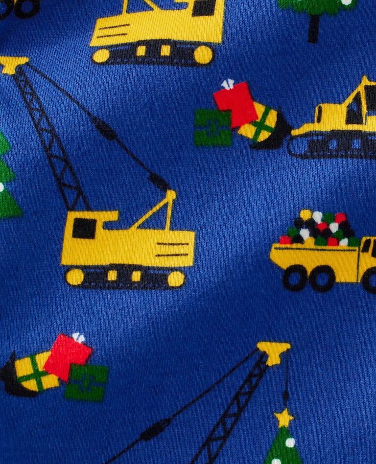 Holiday Print Long John Pajama Set in Christmas Crew - main