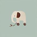 HannaSoft™ Stretch Sleeper in Tiny Elephants on Blue - swatch