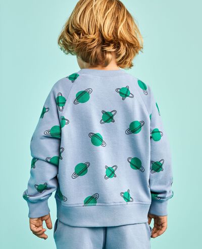 French Terry Sweatshirt in Planets on Blue - main