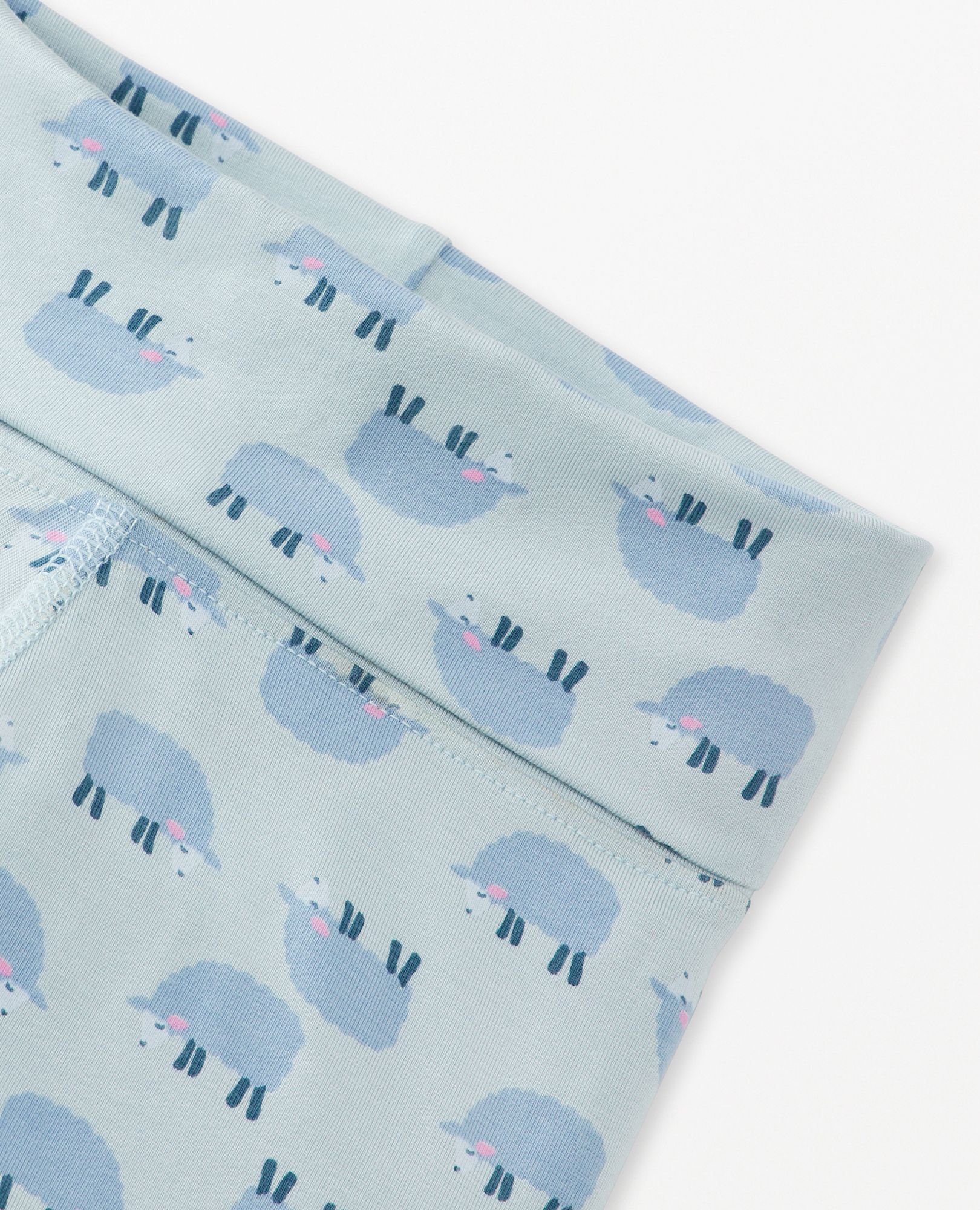 Baby Layette Wiggle Pants in HannaSoft™ in Mini Lamb on Celestial Blue - main