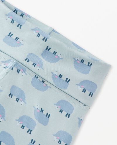 Baby Layette Wiggle Pants in HannaSoft™ in Mini Lamb on Celestial Blue - main