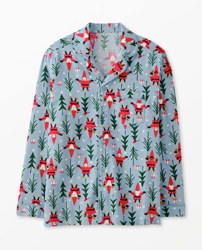 Adult Holiday Flannel Pajama Top in Holiday Harvest - main