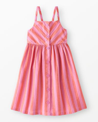 Sleeveless Linen Midi Dress with Pockets in Echinacea/Sun Fire - main