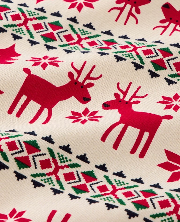 Adult Holiday Long John Pajama Top in Dear Deer - main