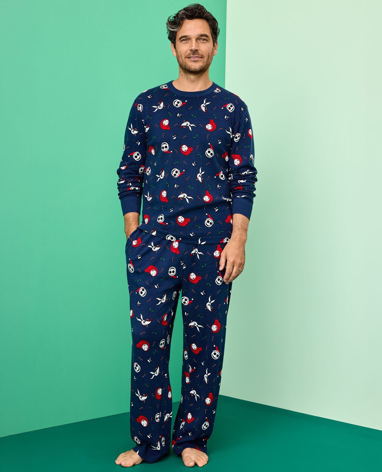 Adult Disney Tim Burton's The Nightmare Before Christmas Relaxed Fit Pajama Set in Nightmare Before Christmas - main