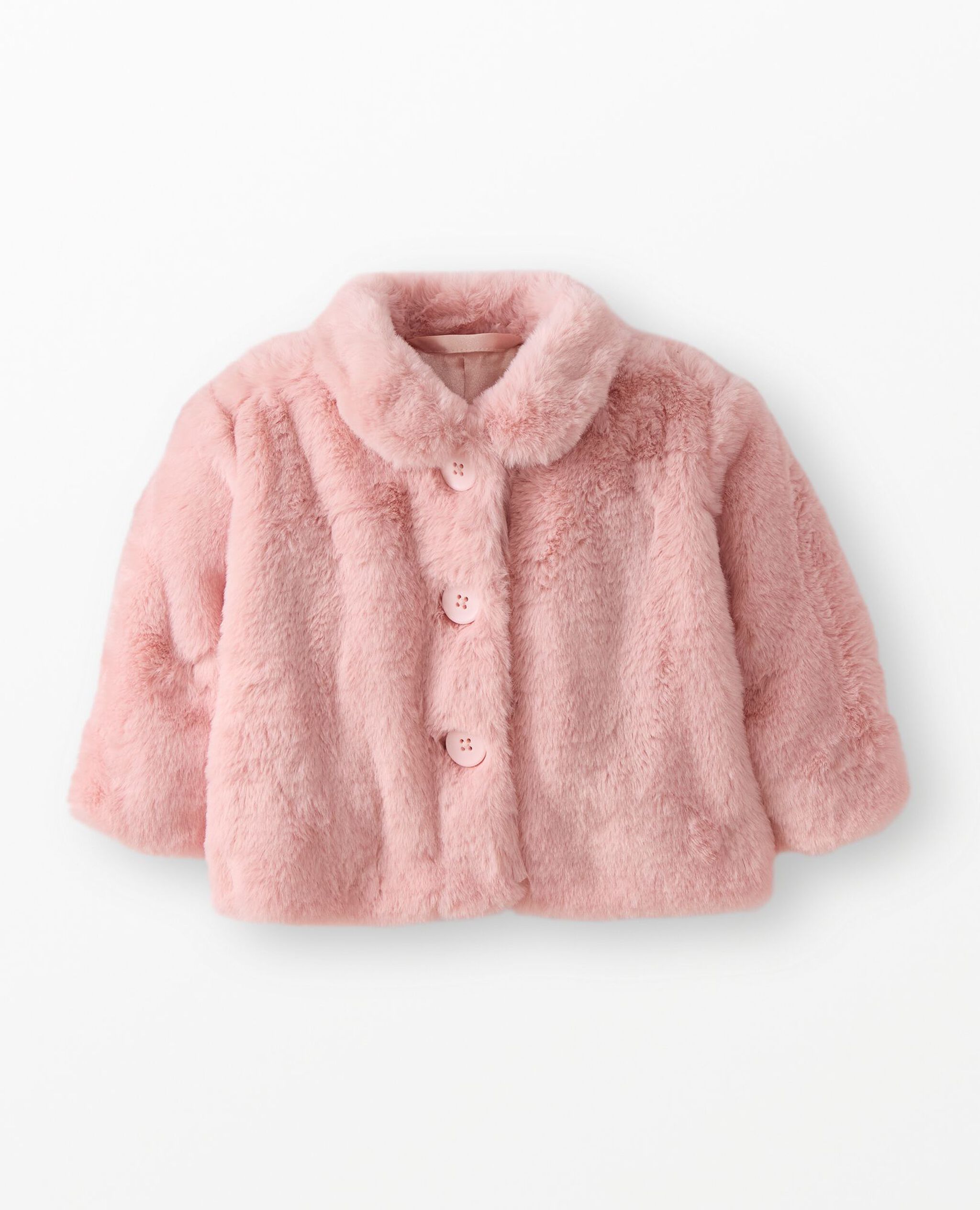 Baby Faux Fur Jacket in Pink Cream - main