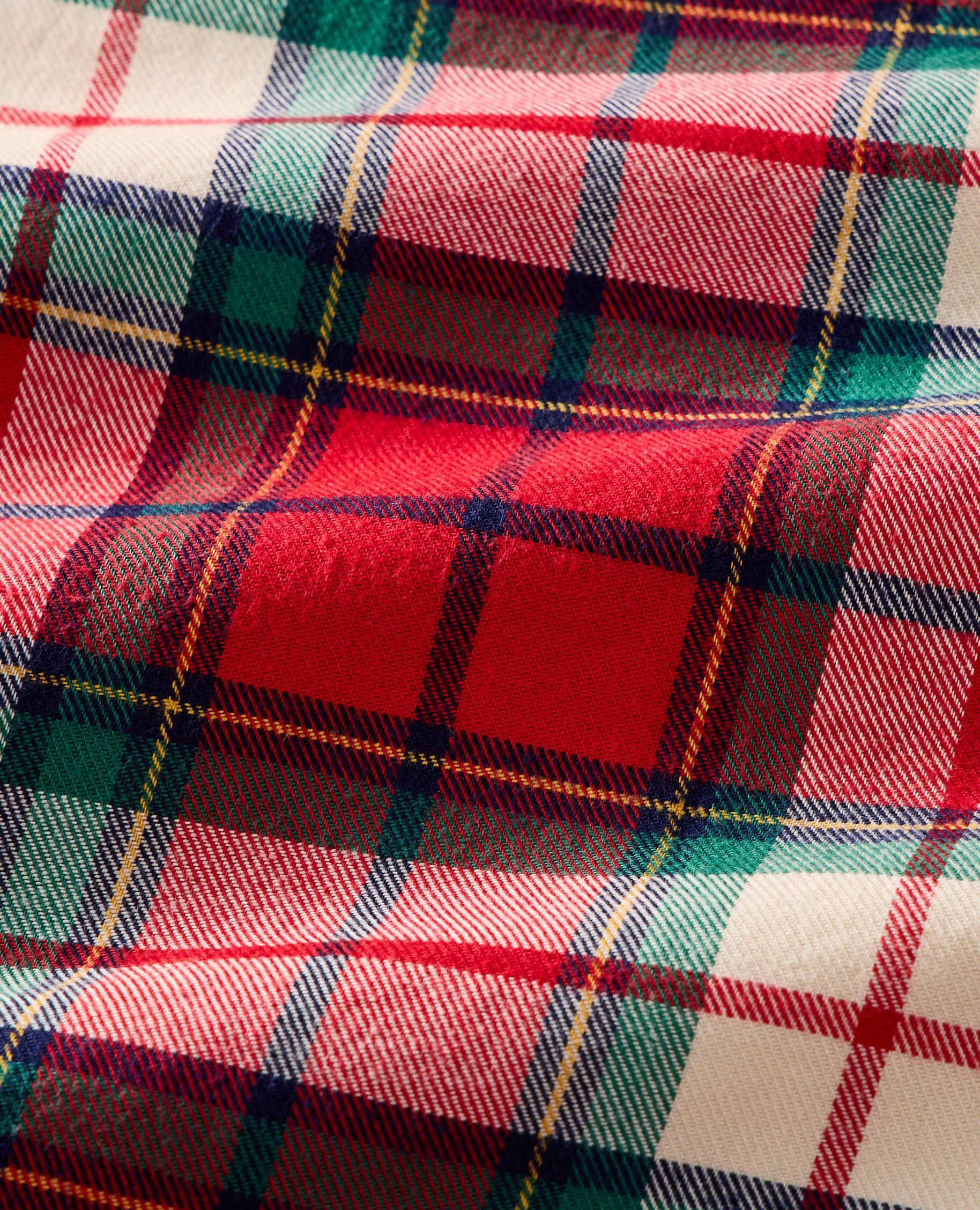 Women's Holiday Flannel Nightshirt in Red Holiday Plaid - main