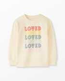 Valentines Graphic Sweatshirt In French Terry in Loved on Ecru - main