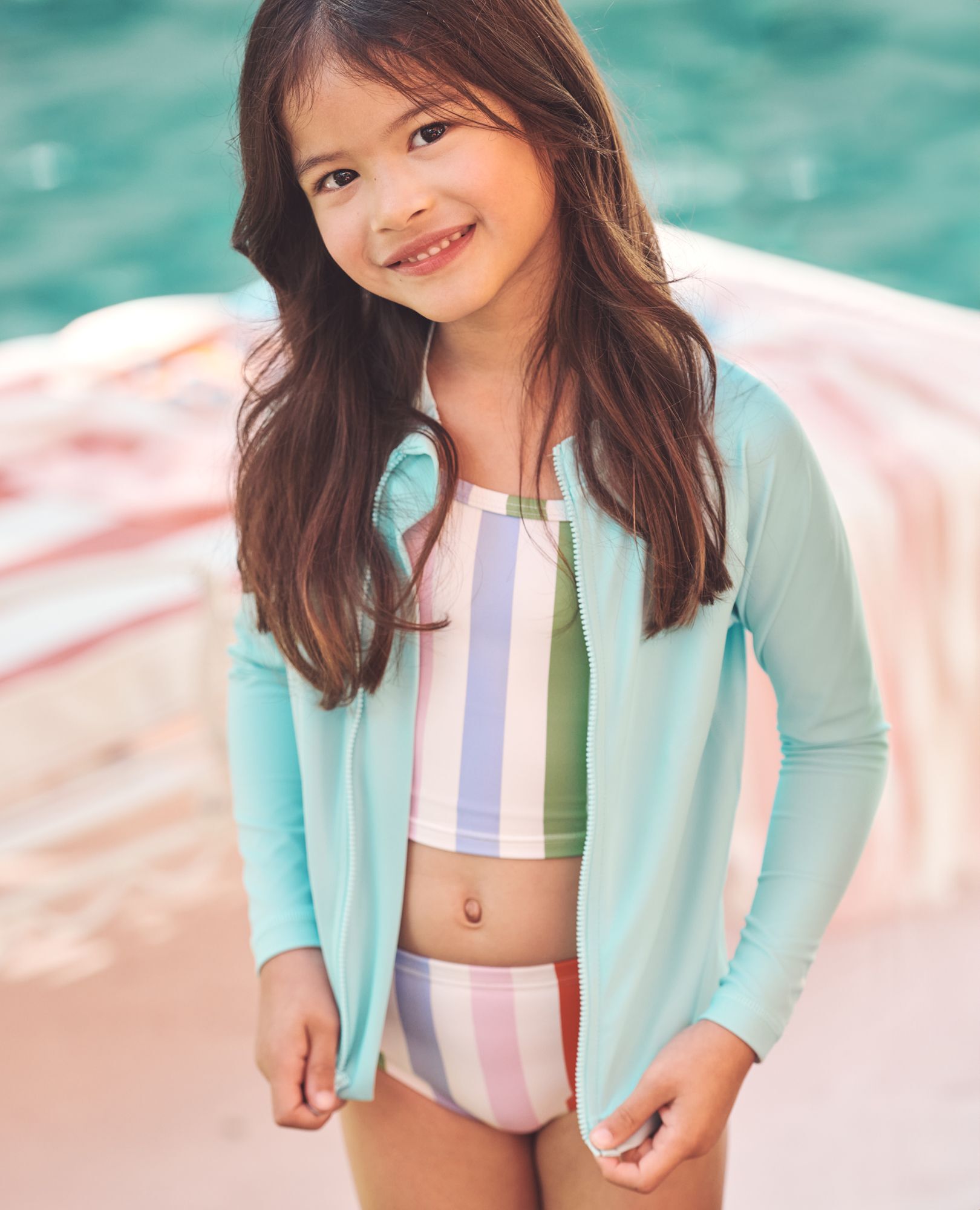 Two-Piece Swimsuit in Rainbow Stripe - main