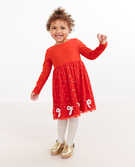 Embroidered Dress In Soft Tulle in Tangy Red - main