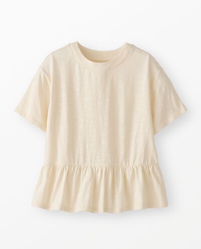 Boxy Fit Peplum T-Shirt in Ecru - main