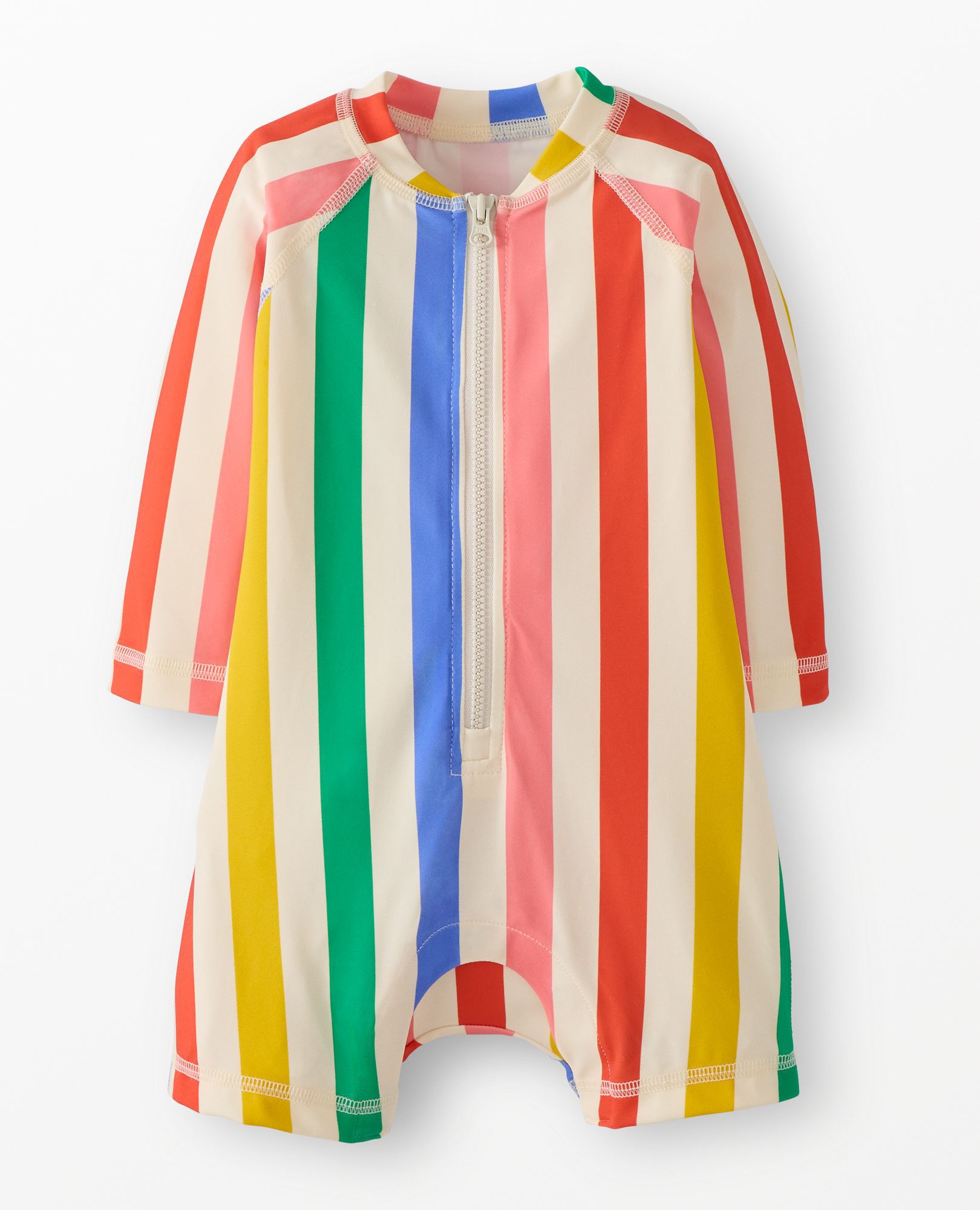 Baby Rashguard Swimsuit in Ecru Multi Stripe - main