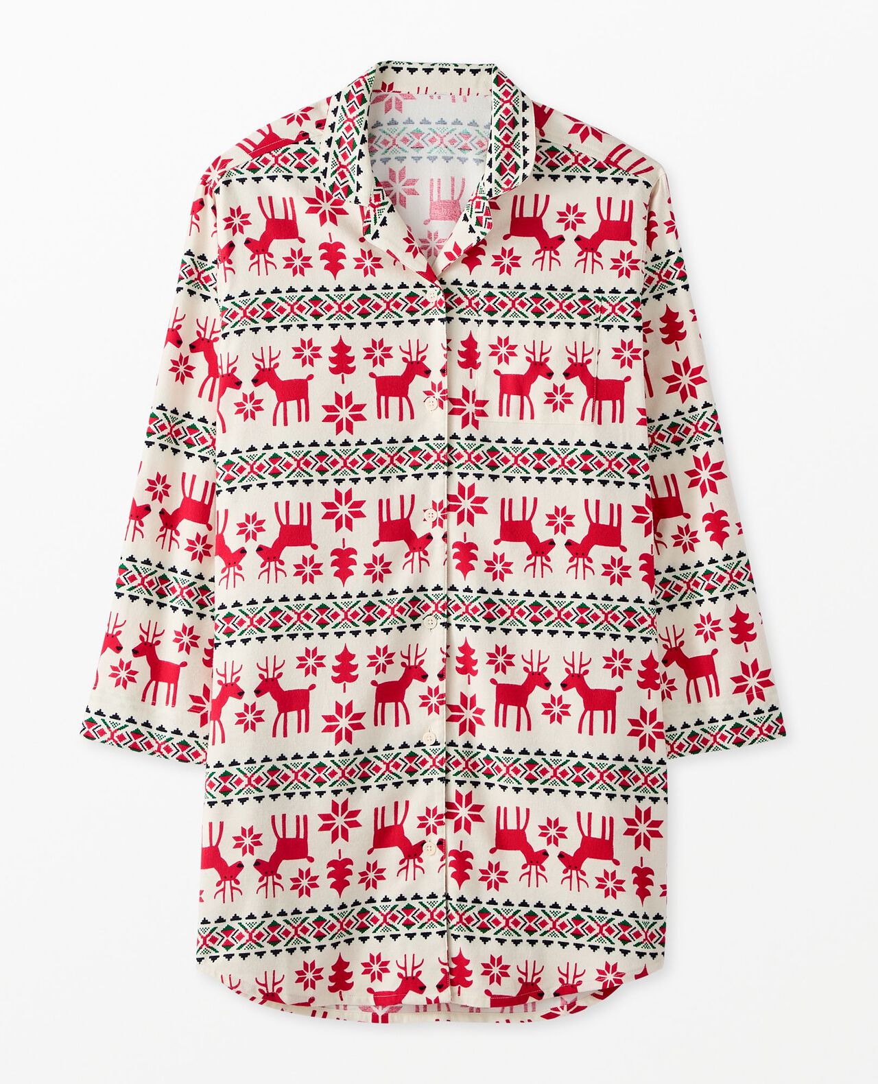 Women's Holiday Flannel Nightshirt in Dear Deer - main