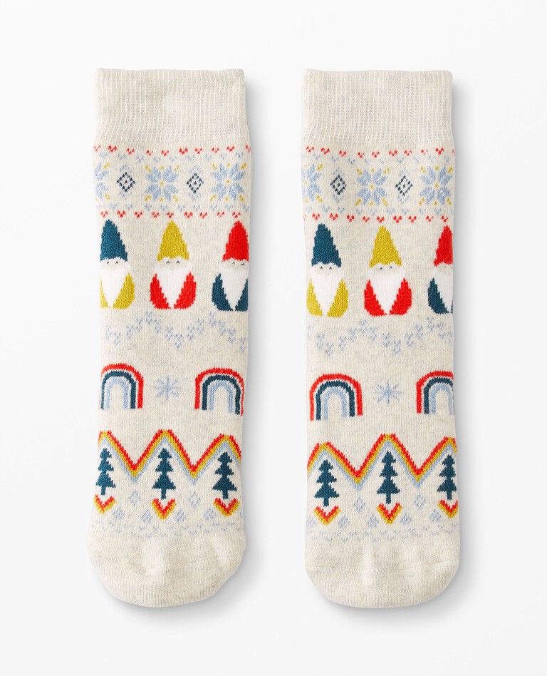 Soft Knit Socks in Rainbow Gnomes - main