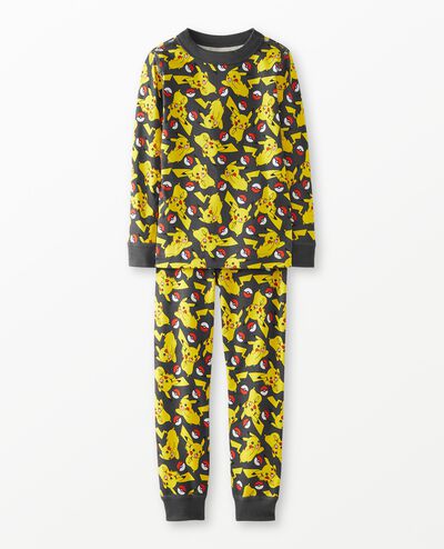 Kids Pokémon Long John Pajama Set in Pikachu - main