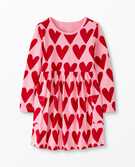 Valentines Long Sleeve Print Pocket Dress in Hearts On Hearts - main