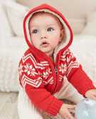 Baby Gnome Hoodie Sweater Jacket in Scandi Snowflake - main