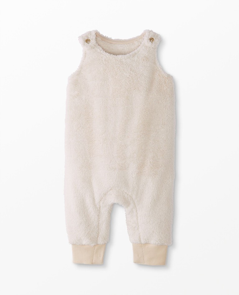 Baby Overalls In Recycled Marshmallow in Light Oat - main