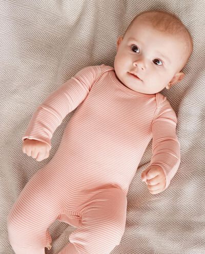 HannaSoft™ Stretch Crescent Zip Sleeper in Powdered Rose/Almond Oil - main