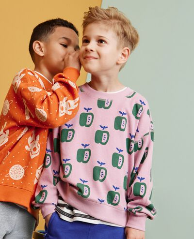 Waffle Crewneck in Apples on Cosmic Purple - main