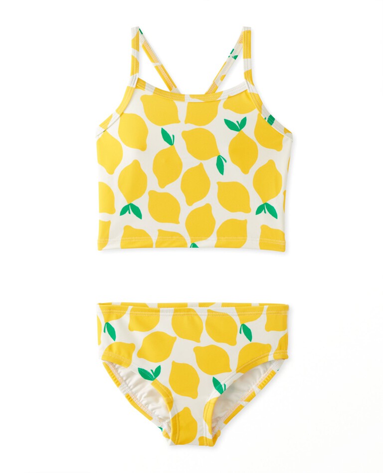 Two-Piece Crossback Tankini in Lemon Stand on White - main