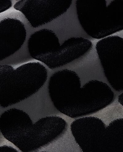 Balloon Sleeve Velvet Tiered Dress in Hearts on Black - main