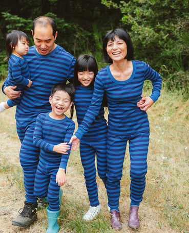 Blue Stripe Matching Family Pajamas
