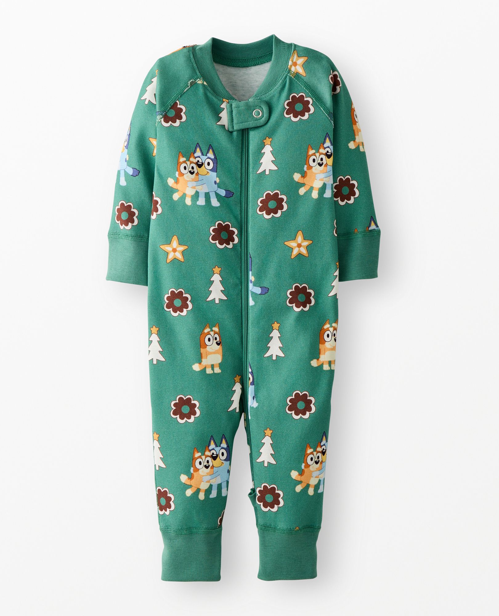 Bluey Holiday HannaJams™ Sleeper in Bluey Hugs and Cookies on Green - main