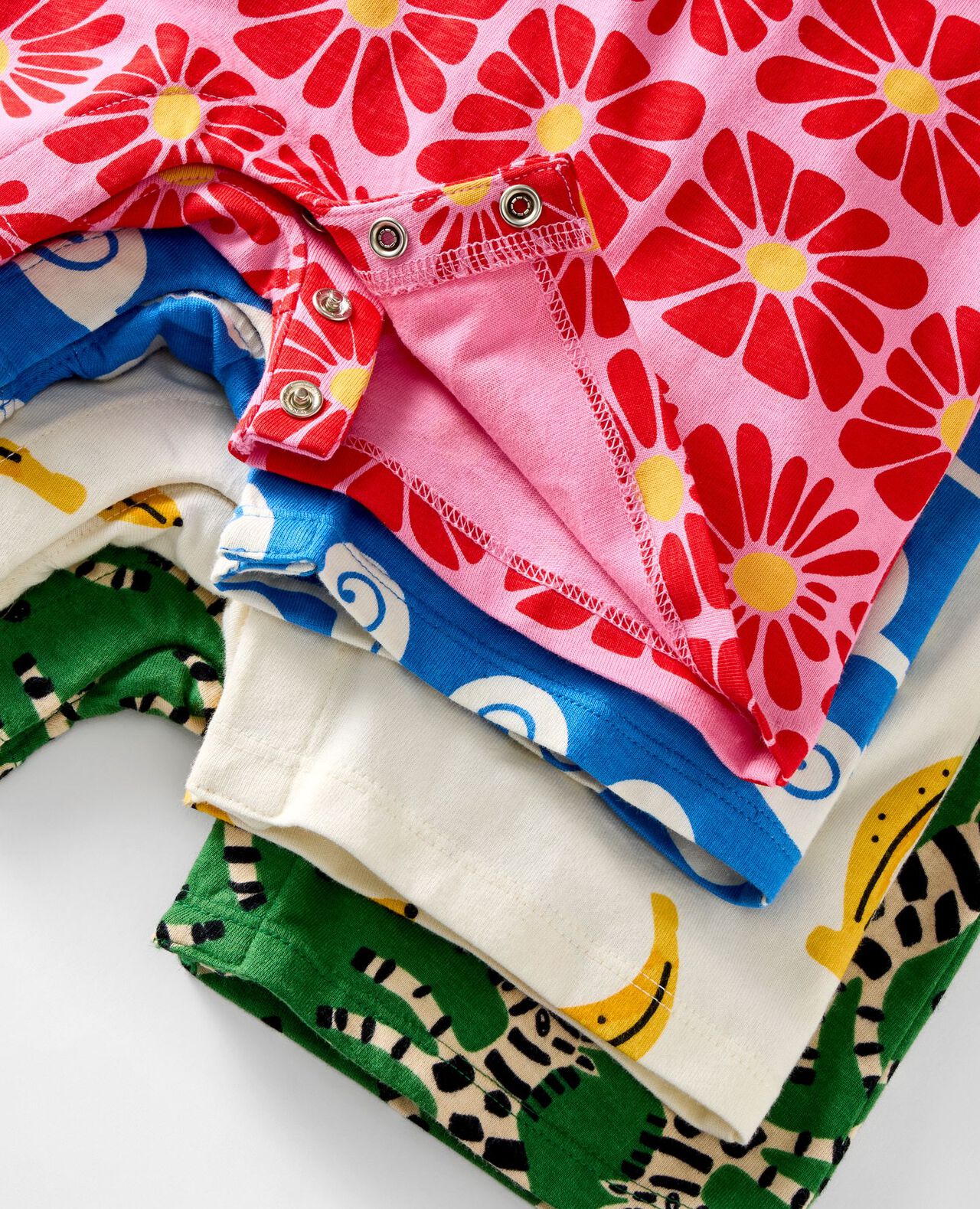 Baby Oversized Romper in Swirly Waves on Swedish Sky - main