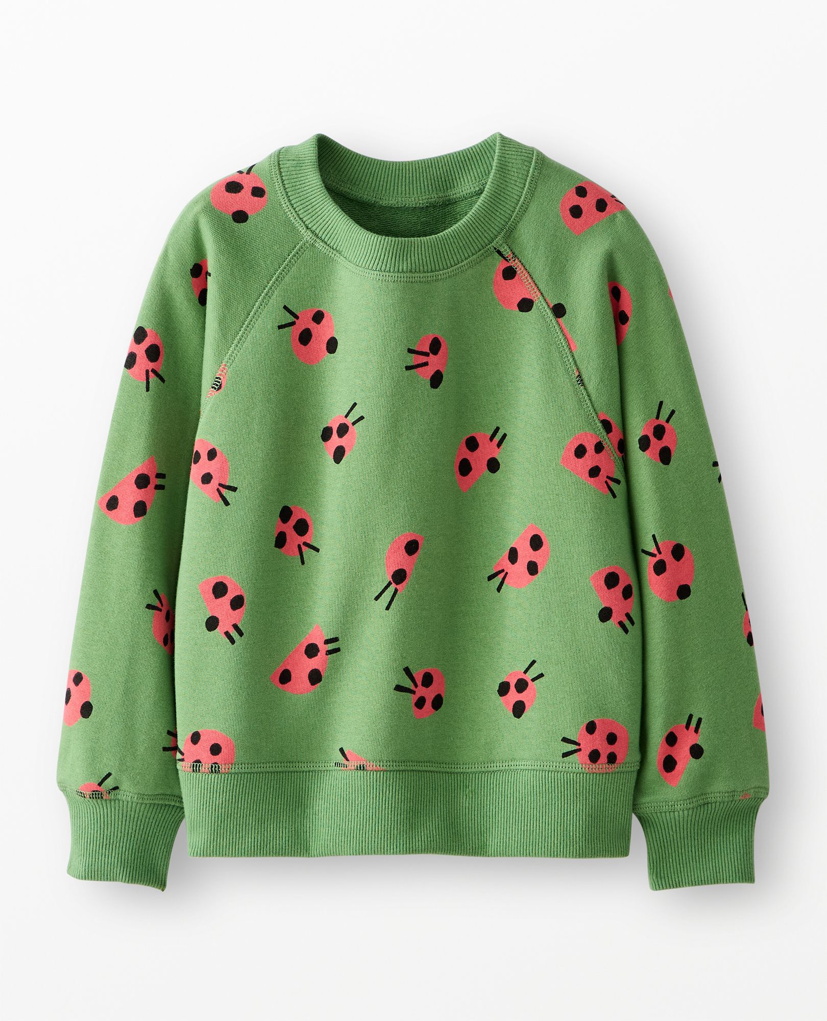 French Terry Sweatshirt in Lucky Ladybugs - main
