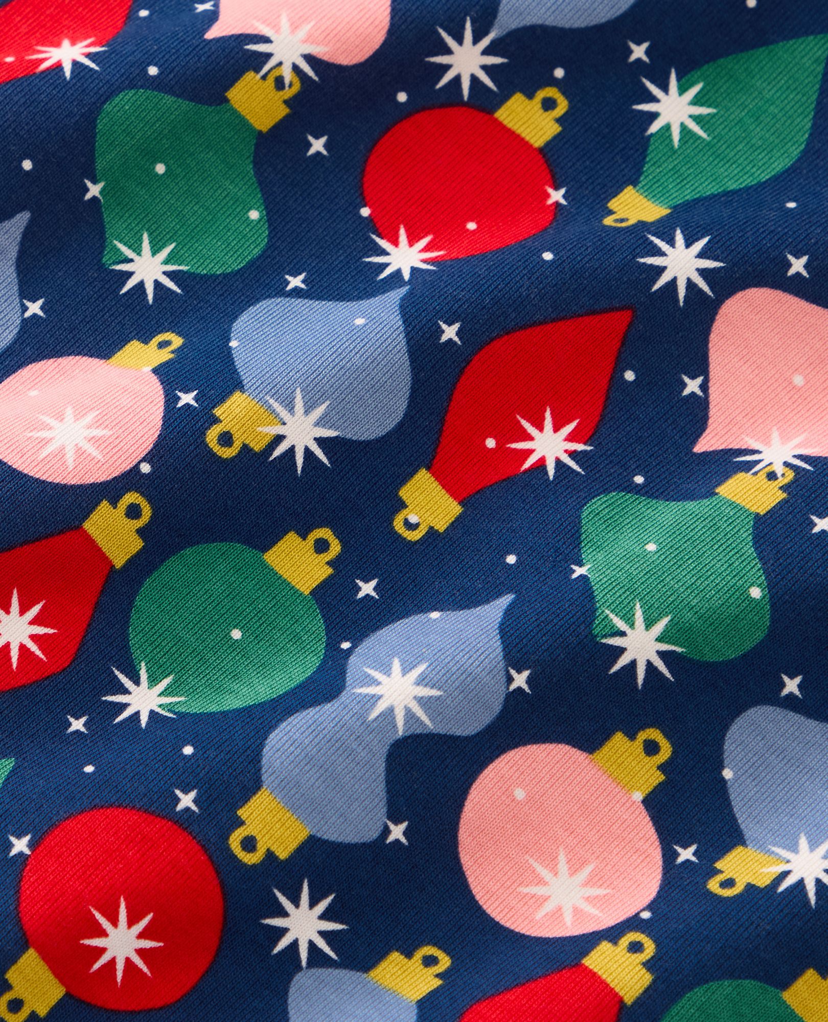 Adult Holiday Long John Pajama Pants in Shiny Bright Ornaments - main