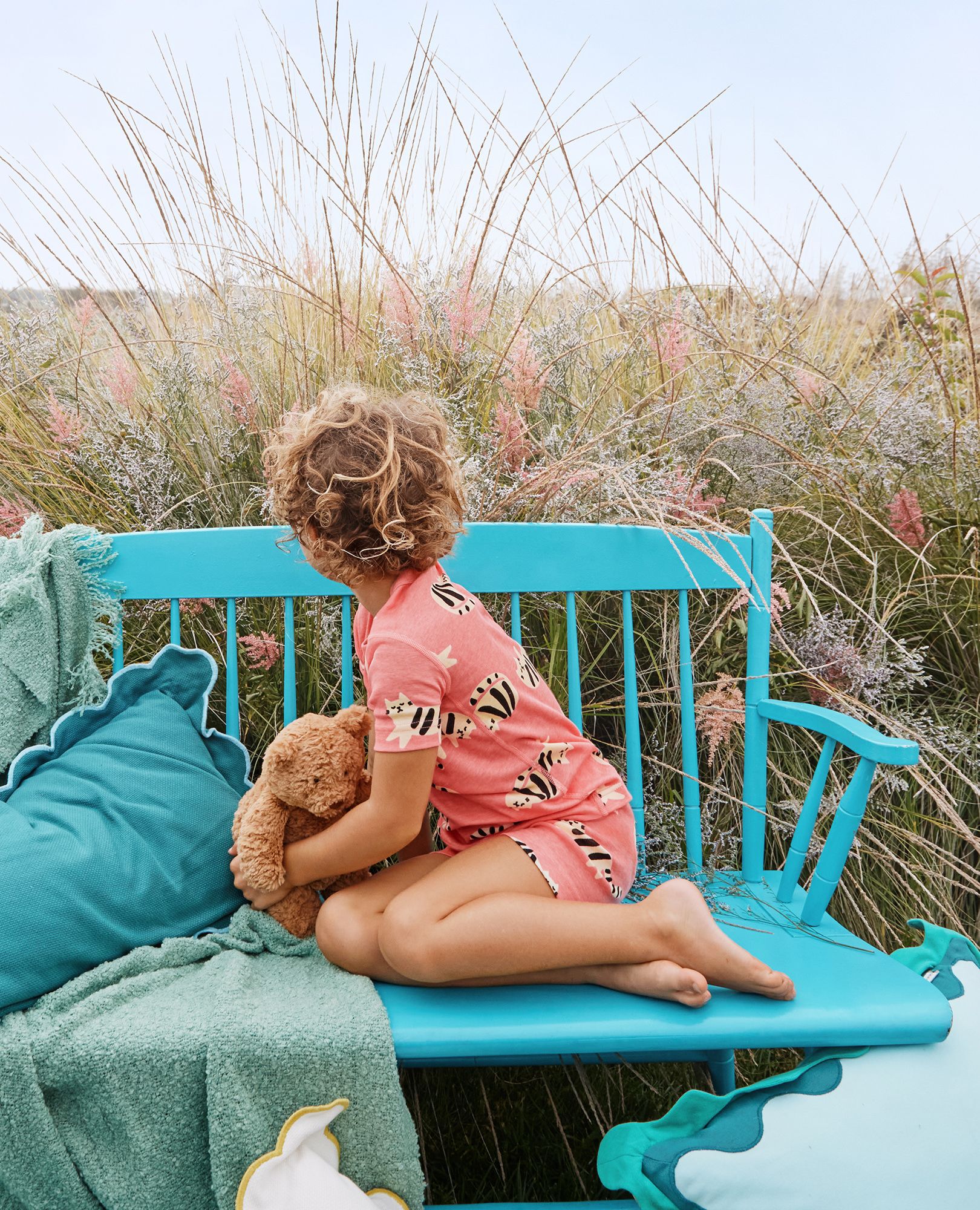 HannaJams™ Pajama Set in Playful Cats on Strawberry Ice - main