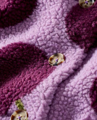 Faux Shearling Jacket in Apples on Powder Purple - main