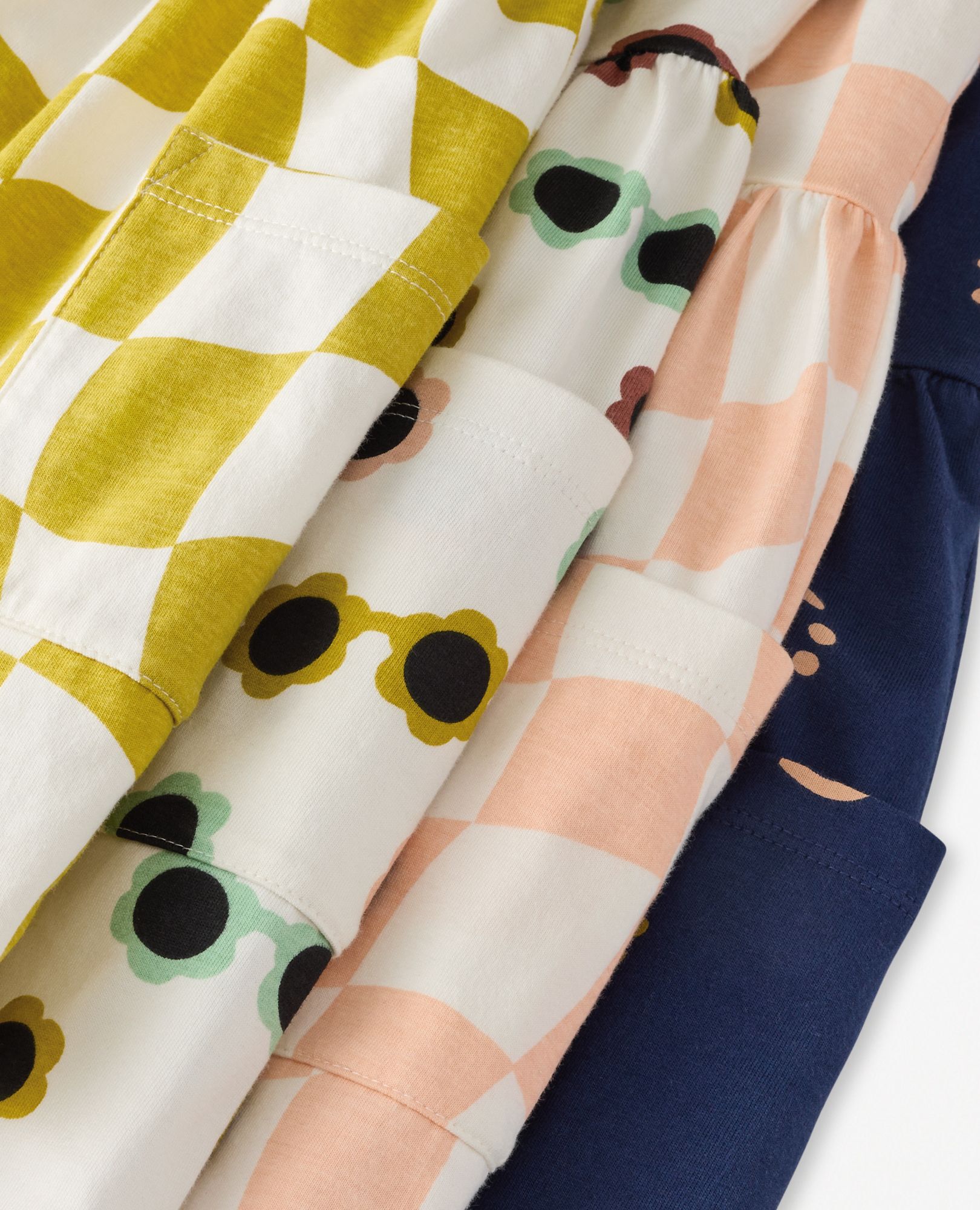 Sleeveless Playground Dress with Pockets in Pink Wavy Check - main