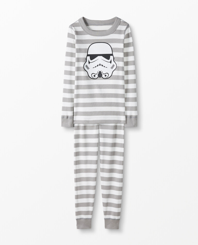 Star Wars™ Stripe Long John Pajamas In Organic Cotton in Stormtrooper - main
