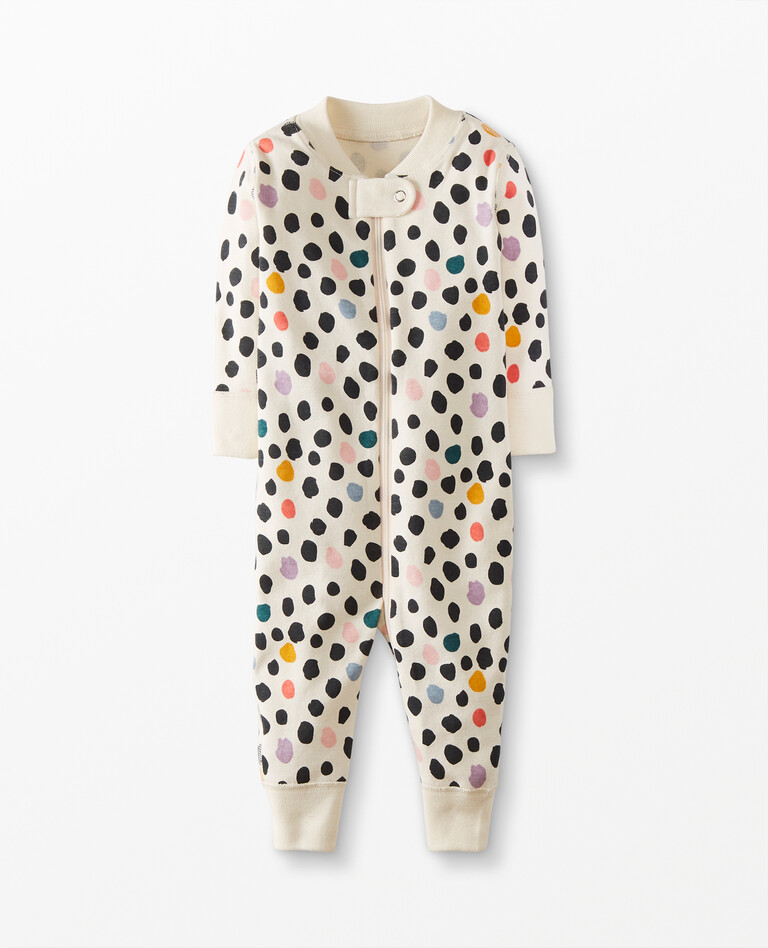 Baby Zip Sleeper In Organic Cotton in Polka Dot Spots - main