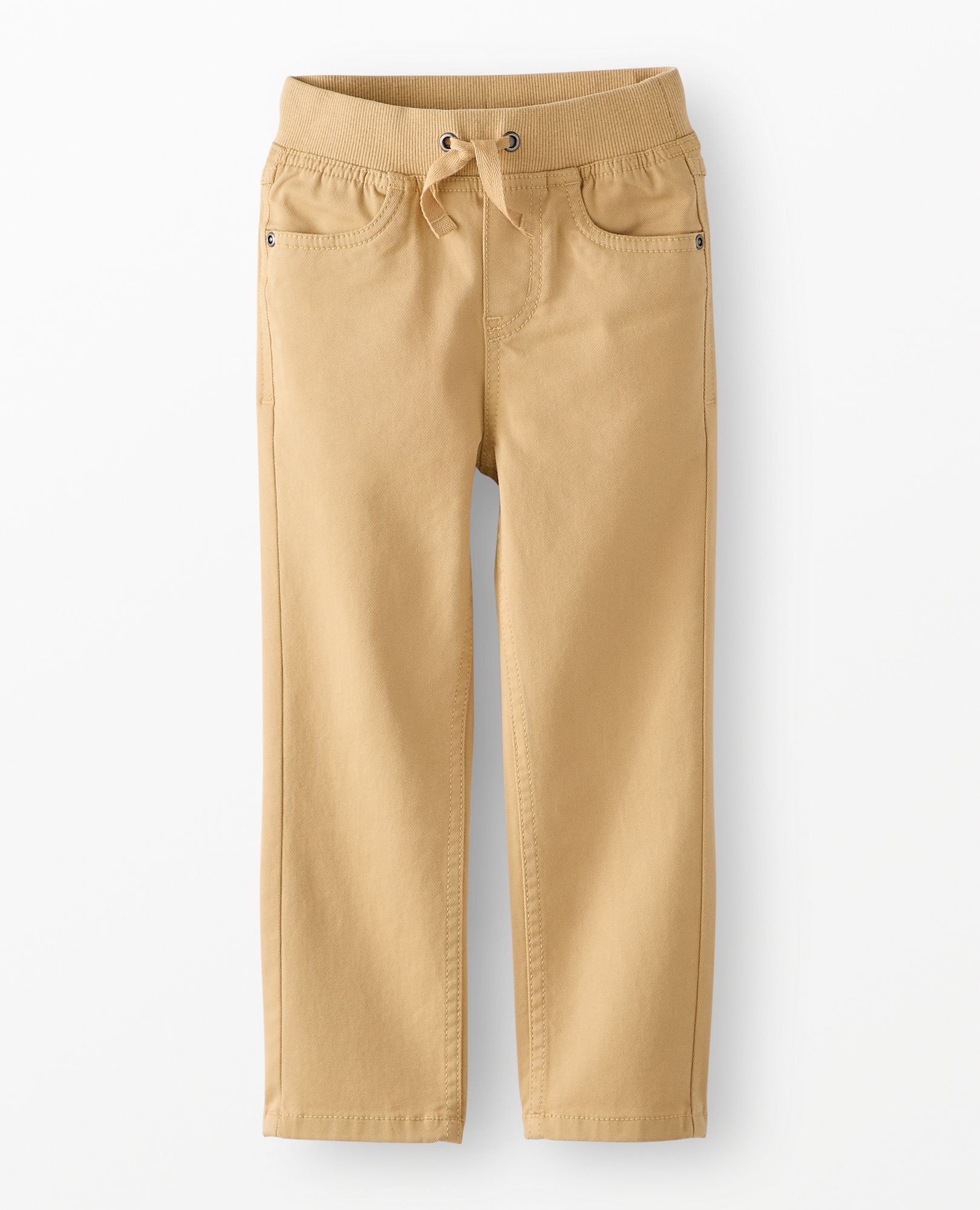 Slim Fit Twill Pull-On Pants in Taupe - main