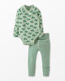 Baby Layette  Wrap Top & Wiggle Pants in HannaSoft™ in Mini Turtle on Seafoam - main