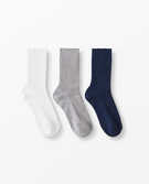 Bright Basics Ribbed Socks 3-Pack in White/Heather Grey/Navy - main