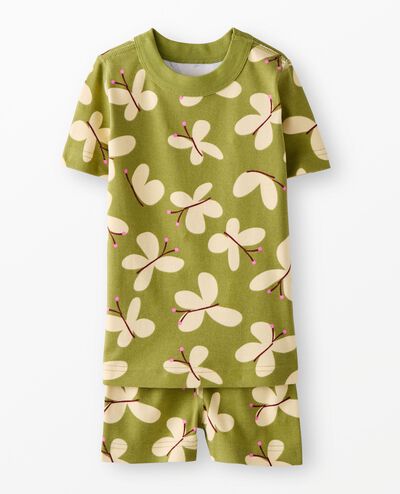 HannaJams™ Pajama Set in Butterflies on Moss Green - main