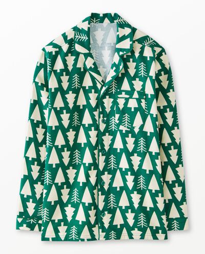 Adult Holiday Flannel Pajama Top in Winter Green - main