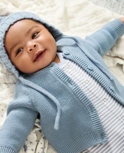 Baby Layette Footed Sleeper in Ecru/North Air - main